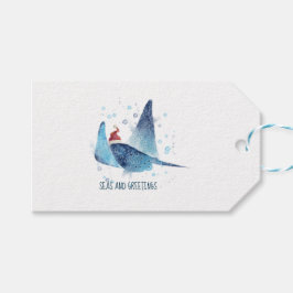Niedliches festes Manta Ray Sees und Grüße Geschenkanhänger