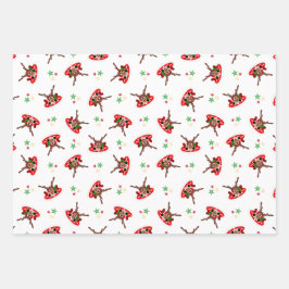 Niedliches festes Red Kasky Weihnachtsfest Geschenkpapier Set