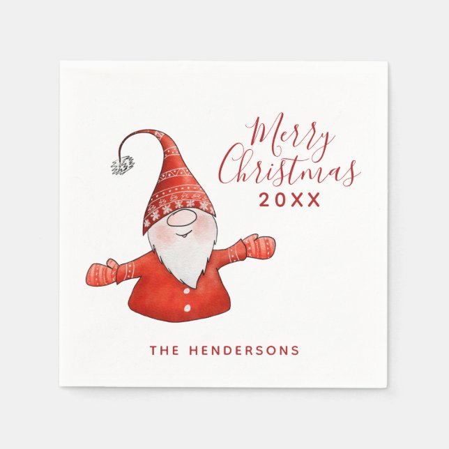 Niedliches Festfest Frohe Weihnachten Serviette (Vorderseite)