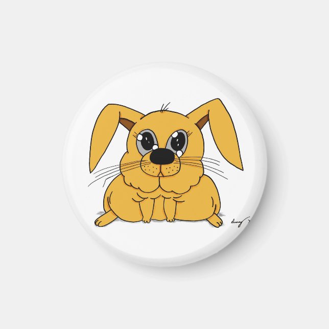 Niedliches Fett Bunny Round Magnet (Vorne)