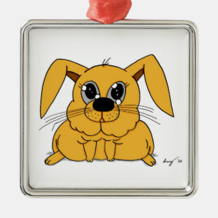 Niedliches Fett Bunny Square Ornament