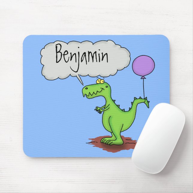 Niedliches Feuer atmet grün lustiger Drache Cartoo Mousepad (Mit Mouse)
