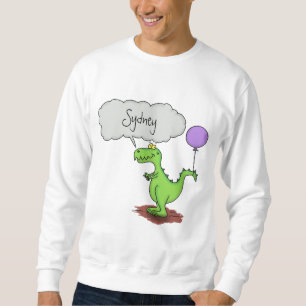 Niedliches Feuer atmet grün lustiger Drache Cartoo Sweatshirt