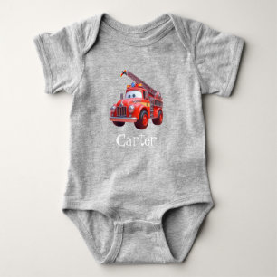 Niedliches Feuerwehrfahrzeug Baby Strampler