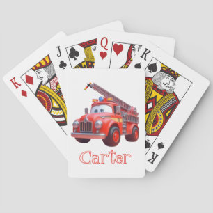 Niedliches Feuerwehrfahrzeug Spielkarten