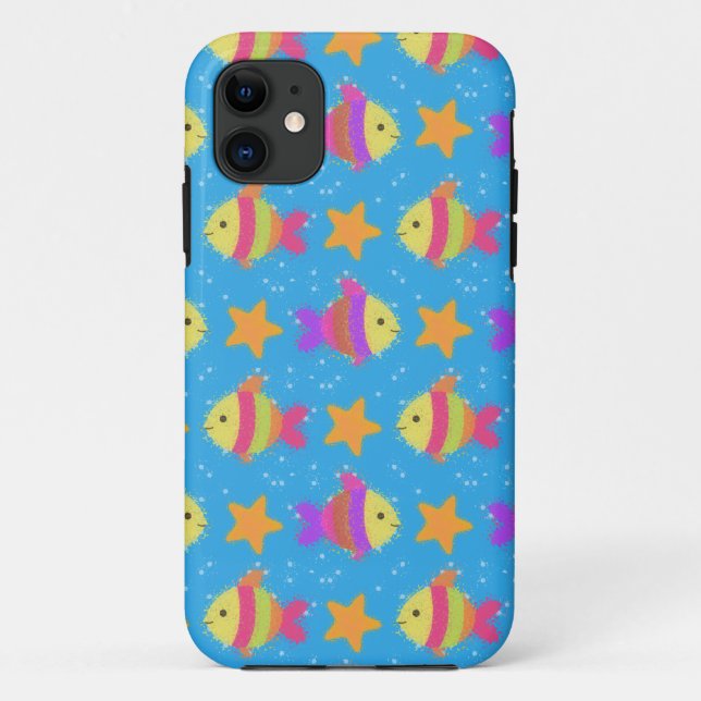 Niedliches Fisch- und Seeteufel-Muster Case-Mate iPhone Hülle (Rückseite)