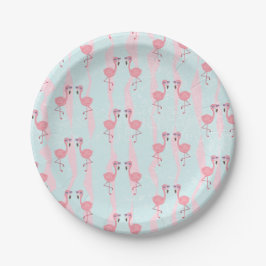 Niedliches Flamingo-Muster Pappteller