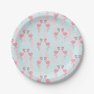 Niedliches Flamingo-Muster Pappteller
