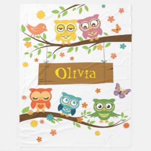Niedliches Fleece Blanket mit Eulendesign