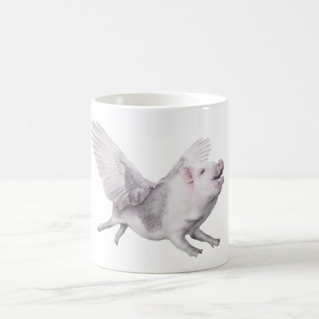Niedliches Fliegen-Schwein-kreative Kaffeetasse (Mittel)