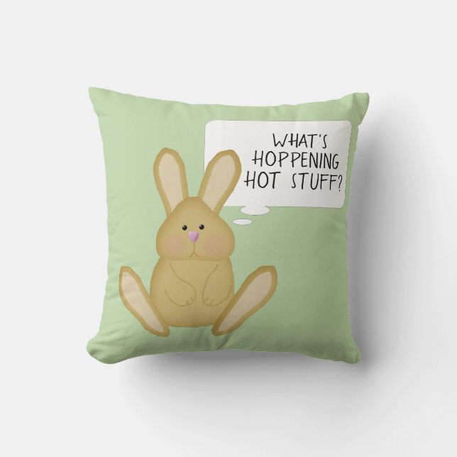 Niedliches Flirt-Bunny-Kissen Kissen (Vorderseite)