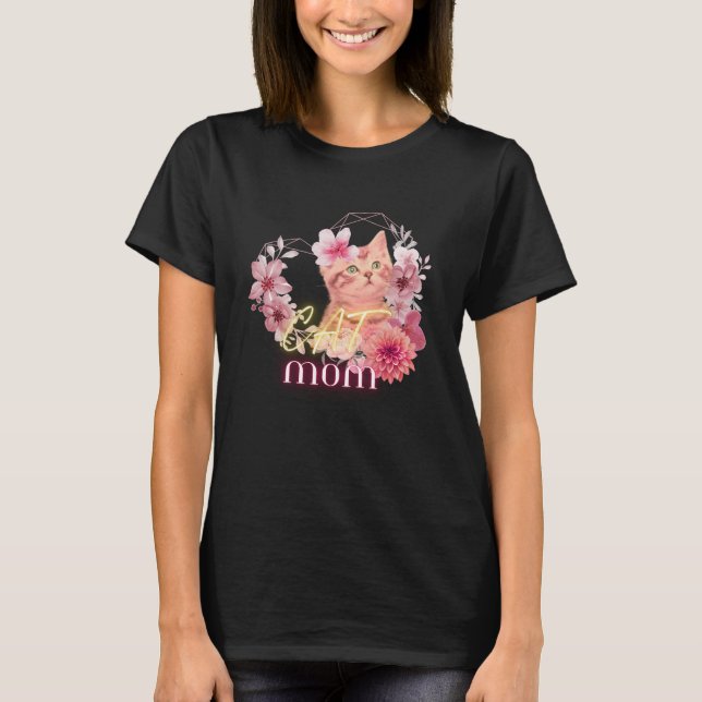 Niedliches floral Kitten Grafisches T-Shirt für Fr (Vorderseite)