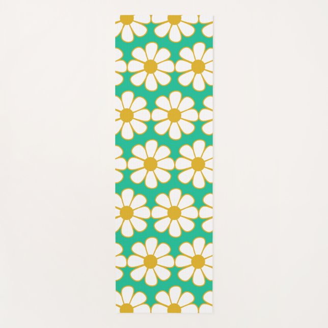 Niedliches florales Daisy-Muster Yogamatte (Vorderseite)