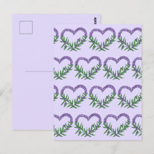 Niedliches florales Lavendel-Herz  Postkarte