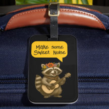 Niedliches florales Raccoon Duo Gitarrenmusik