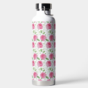 Niedliches, florales/Rose wiederholendes Muster Trinkflasche