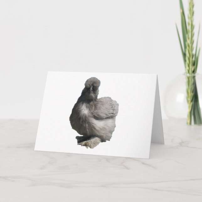 Niedliches Fluffy Blue Silkie Chicken Karte (Vorderseite)