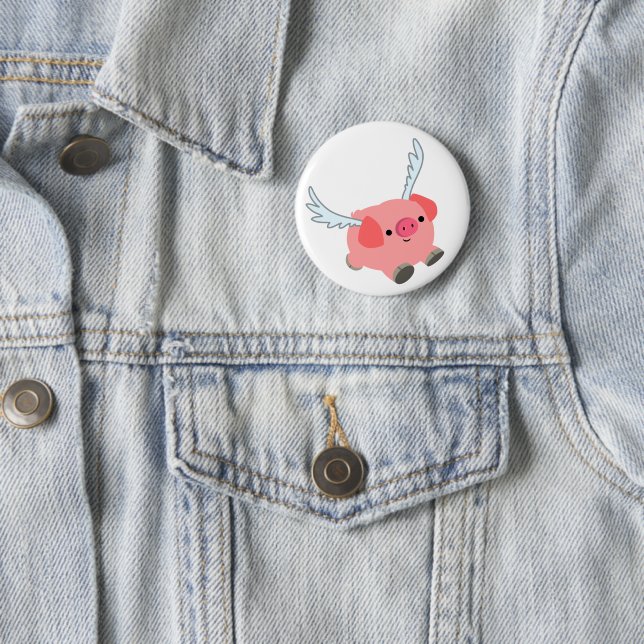 Niedliches Flügelfleisch Cartoon Pig Button (Beispiel)