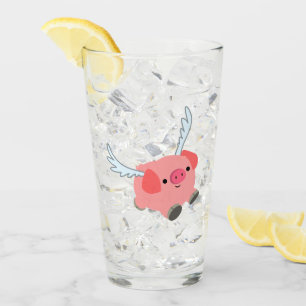 Niedliches Flügelfleisch Cartoon Pig Glas