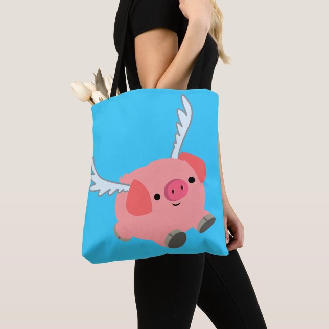 Niedliches Flügelfleisch Cartoon Pig Tasche (Von Nahem)