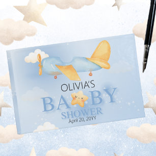 Niedliches Flugzeug, Wolken & Sterne, Baby Showboo Gästebuch