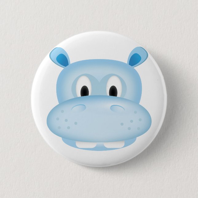 Niedliches Flusspferd Button (Vorderseite)