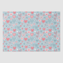 Niedliches Folk Floral Heart Dusty Blue Pink Babyd