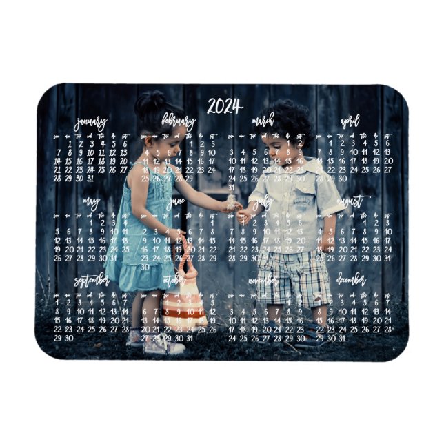 Niedliches Foto 2024 Magnetkalender 3x4 Magnet (Horizontal)