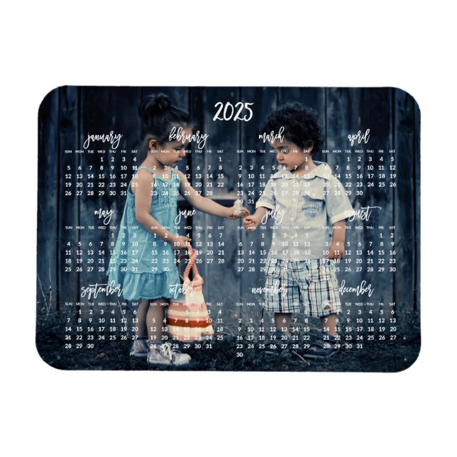 Niedliches Foto 2025 Magnetkalender 3x4 Magnet (Horizontal)