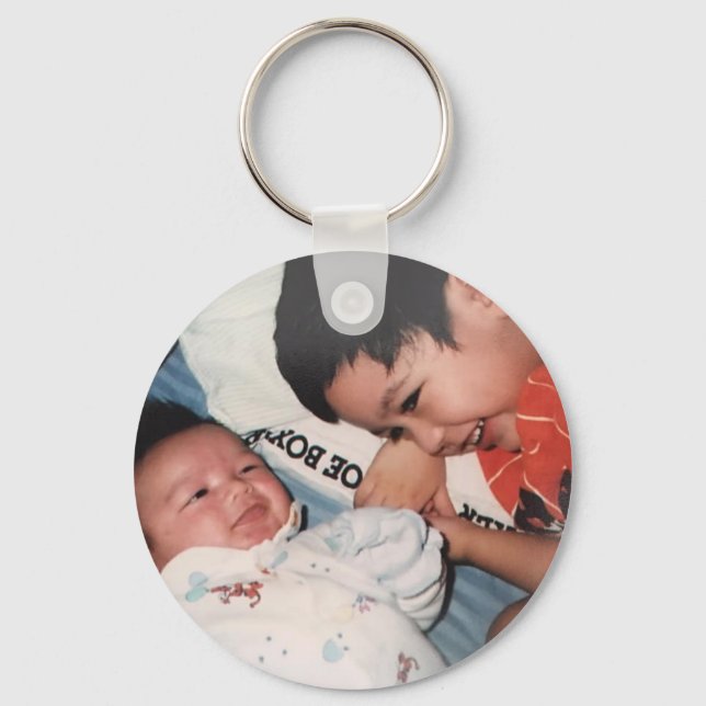 Niedliches Foto Baby Family Schlüsselanhänger (Vorderseite)