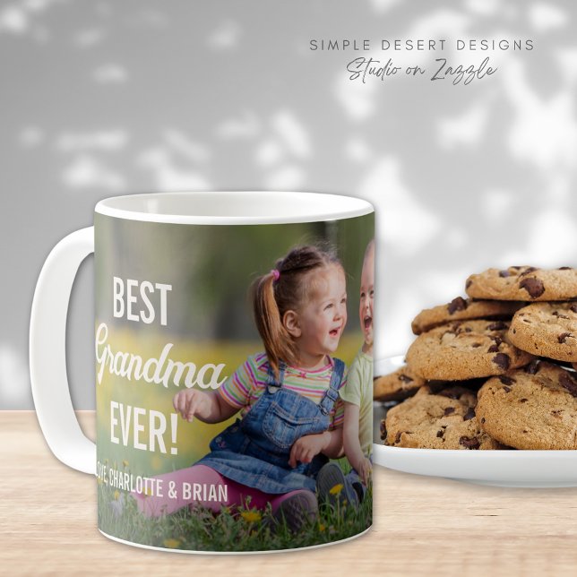 Niedliches Foto Beste Oma Kaffee Tasse (Cute Best Grandma Ever Photo Mug Gift for Grandmother on Mother's Day Birthday or Grandparents Day)