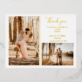 Niedliches Foto Collage, Hochzeit Danke CARD Folien Feiertagspostkarte