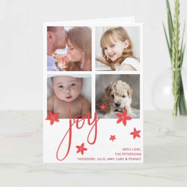 Niedliches Foto Collage Red Joy Weihnachten (Vorderseite)