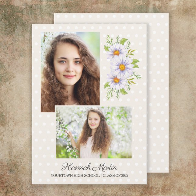 Niedliches Foto der White Daisies Graduation Party Einladung (Von Creator hochgeladen)