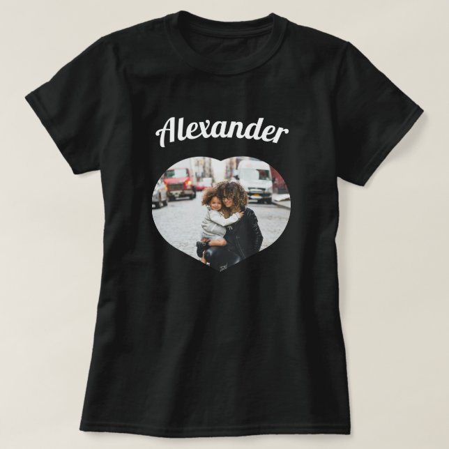 Niedliches Foto für benutzerdefiniertes Herz mit N T-Shirt (Design vorne)