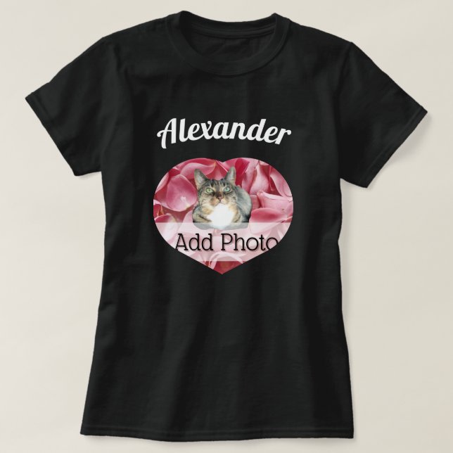 Niedliches Foto für benutzerdefiniertes Herz mit N T-Shirt (Design vorne)