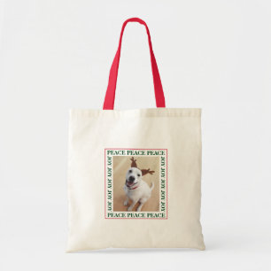 Niedliches Foto für den weißen Rentier Dog Peace J Tragetasche