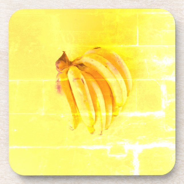 niedliches Foto "Gelbe Banane". Jetzt kaufen Getränkeuntersetzer (Vorderseite)