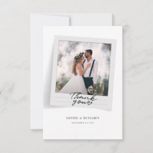 Niedliches Foto handgeschriebene Hochzeit Dankeskarte