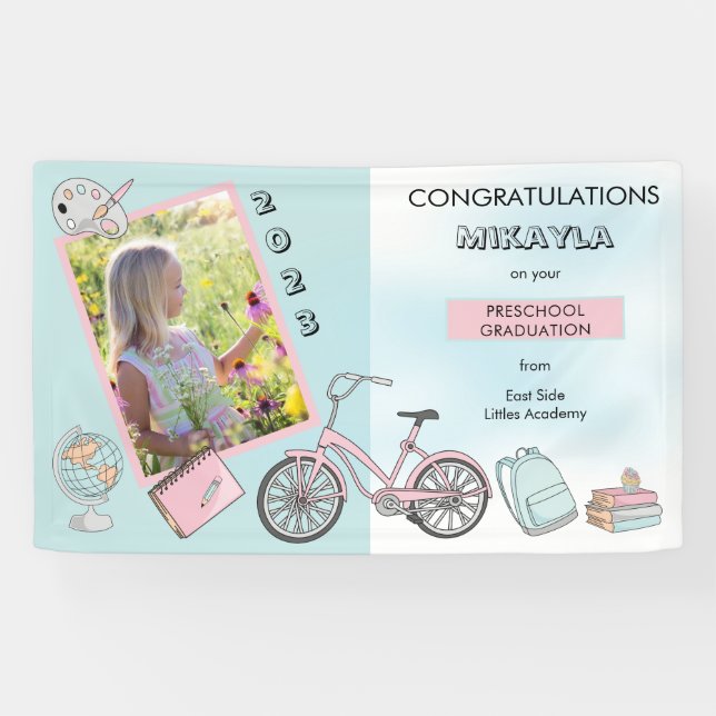 Niedliches Foto im Vorschulalter Gratulation Banner (Horizontal)
