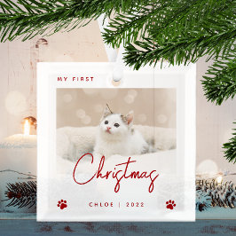 Niedliches Foto Kitten 1. Weihnachtsbaum Drucke Ro Ornament Aus Glas