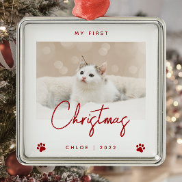 Niedliches Foto Kitten 1. Weihnachtsbaum Drucke Ro Ornament Aus Metall