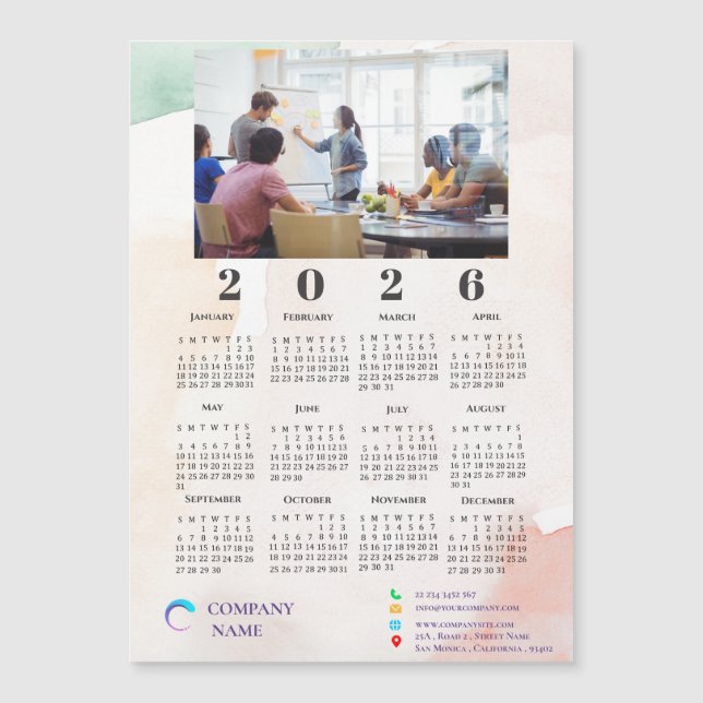 Niedliches Foto-Logo 2022 Kalender Magnetkarte (Vorderseite)