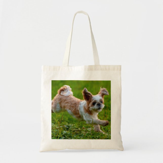 Niedliches Foto mit Shih Tzu Dog Tragetasche (Vorne)