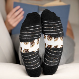 Niedliches Foto Muster Weiße Socken