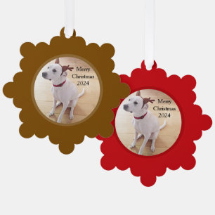Niedliches Foto von Wildhunden mit Antlern Ornament Karte