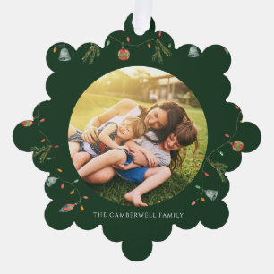 Niedliches Foto Weihnachten Ornament Karte