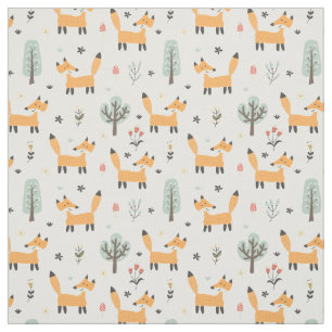Niedliches Fox-Muster Stoff