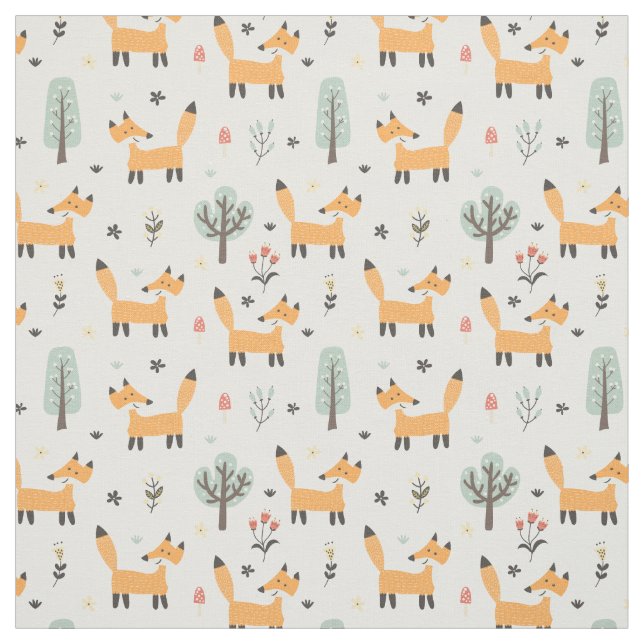 Niedliches Fox-Muster Stoff (Muster)