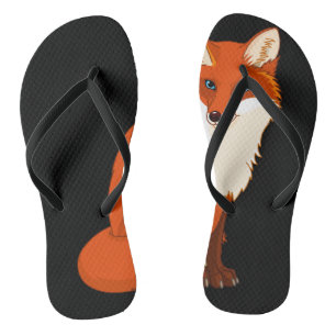 Niedliches Fox-Sitzen drehen Reinfälle um Flip Flops
